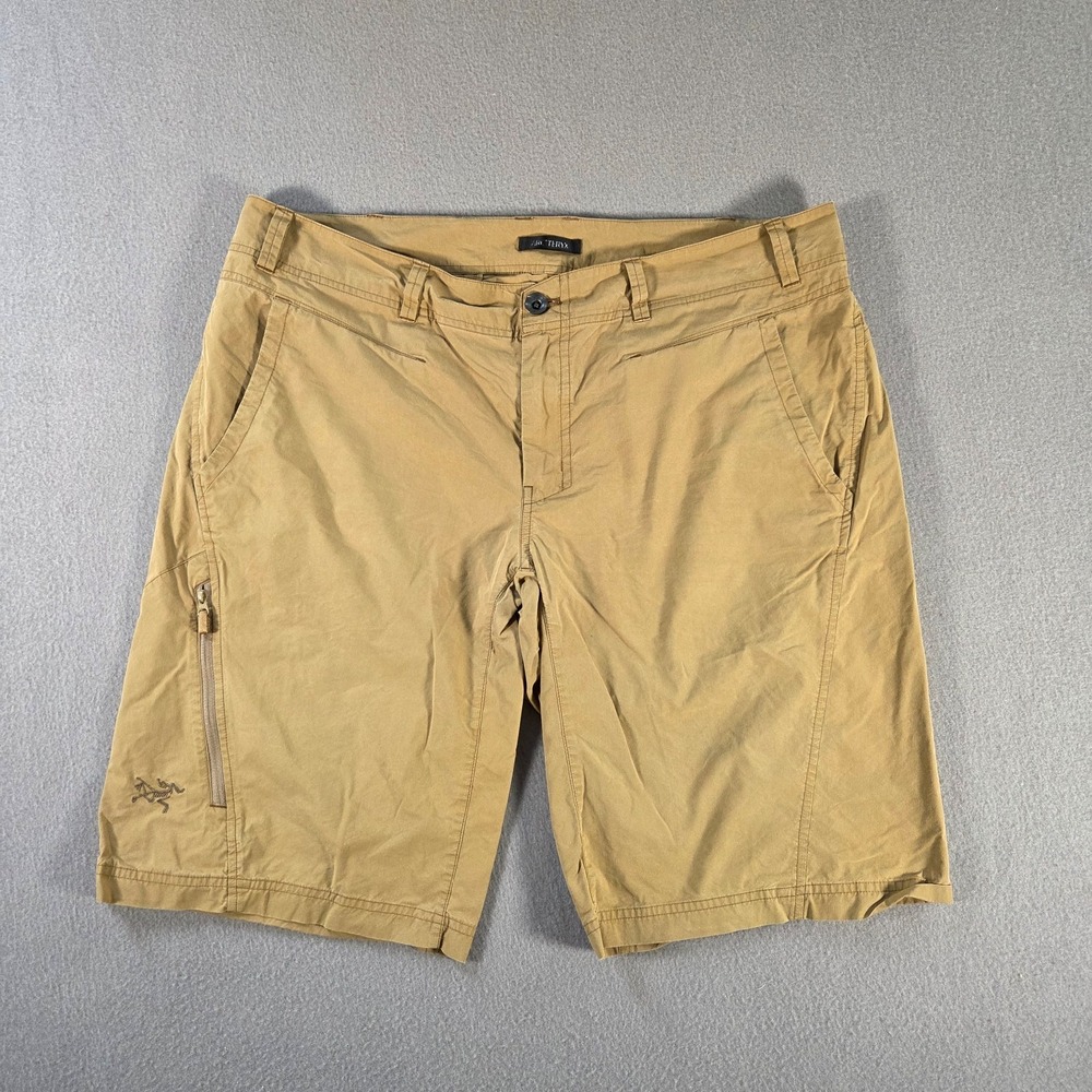 Arcteryx Shorts Mens 38 Khaki Stowe Cargo Pocket Cotton Blend Hiking Bird 12"
